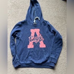 Navy Blue Hoodie (Very Small Bleach Spot on Front Pocket)
